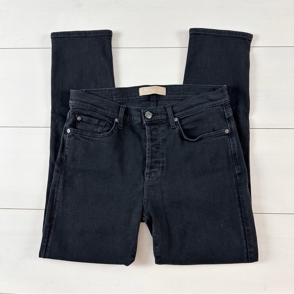 7 For All Mankind Black Straight Leg Jeans Size 27